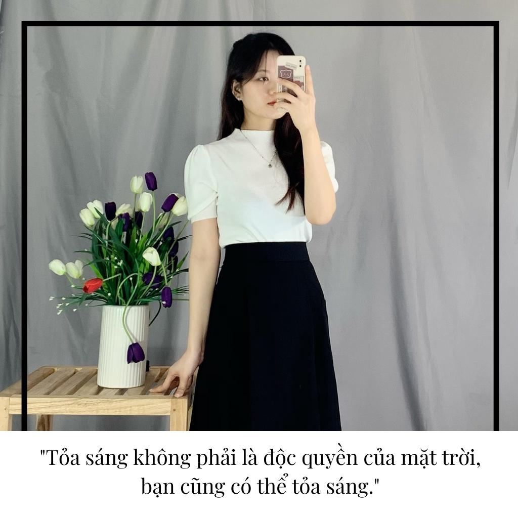 Chân váy midi xếp ly có túi 921 EMIX (màu đen), dáng dài, ulzzang, cạp cao, khóa sau, hai túi, vải tuytxi mềm nhẹ