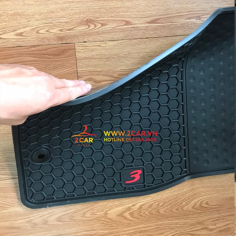 Thảm lót sàn cao su Mazda 3 2018-2019 cao cấp chữ đỏ