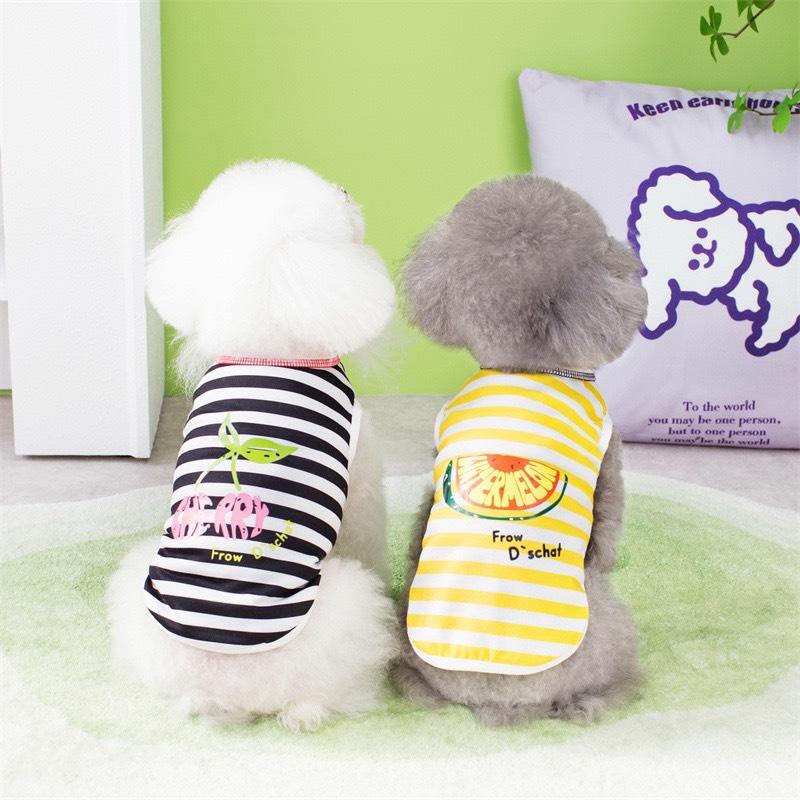 Áo kẻ ngang dưa hấu và cherry dễ thương cho thú cưng