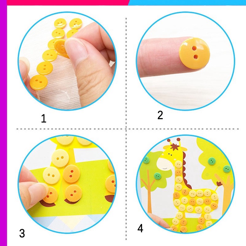 Combo 10 tranh nút vẽ trẻ em mẫu giáo vẽ tay nút vẽ, Đồ chơi kỹ năng sáng tạo thủ công tự làm cho bé - Quà tặng kỹ năng cho bé