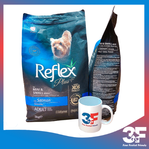 Thức ăn hạt chó Reflex Plus Mini &amp;amp; Breeds Vị Cá Hồi Cho Chó Con Và Chó Nhỏ Bao 3KG - Bao Bì Chính Hãng