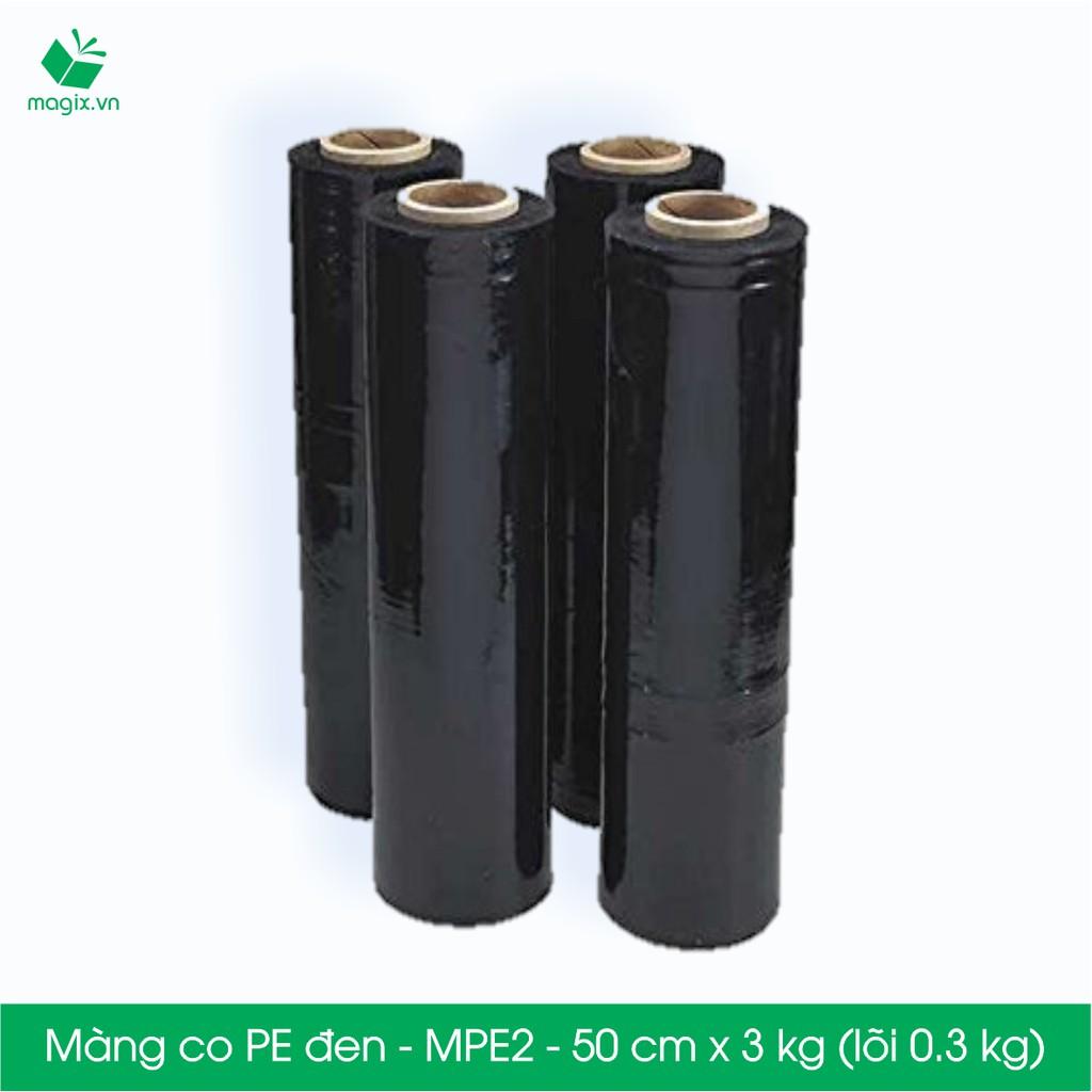 Màng co PE đen đóng hàng - Mã MPE2 - 50 cm x 3 kg (lõi 0.3 kg)