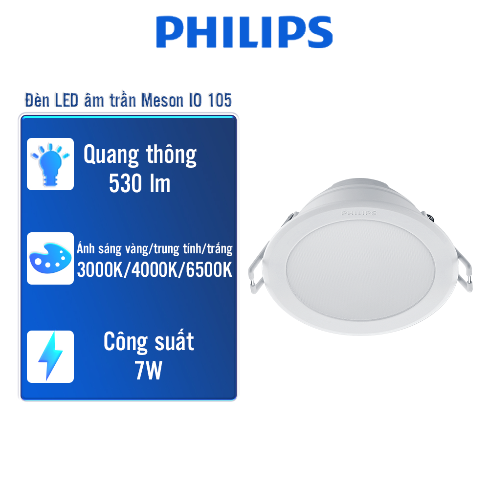 Bộ Đèn PHILIPS LED Âm Trần MESON IO Thế Hệ Mới - 5W 7W 9W 13W