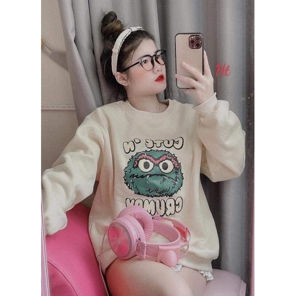 Áo Sweater thú mặt xanh cute H2A