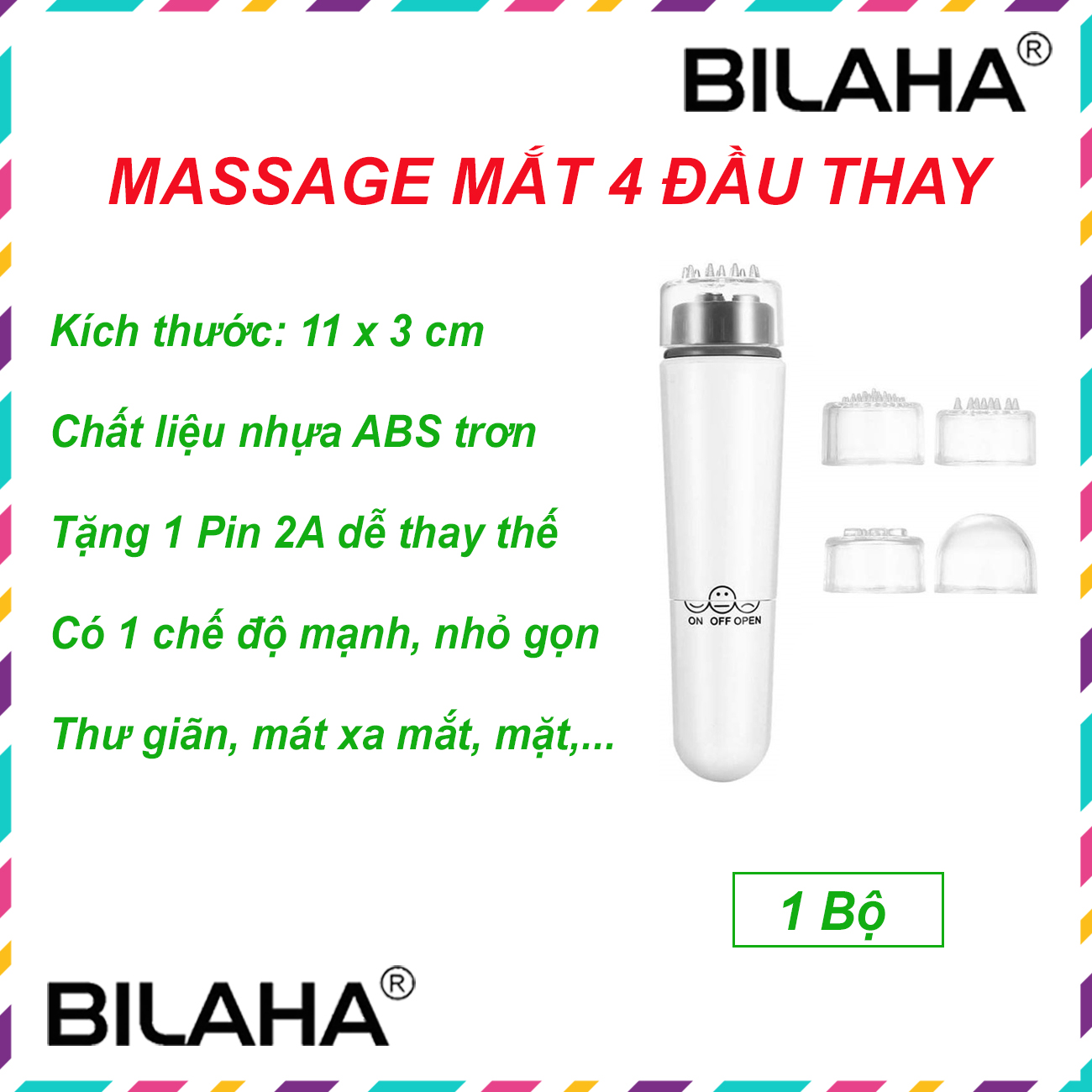 Máy Massage Mắt Mini Chiếc Bút Chống Thâm Quầng, Thư Giãn Giảm Bọng Mắt