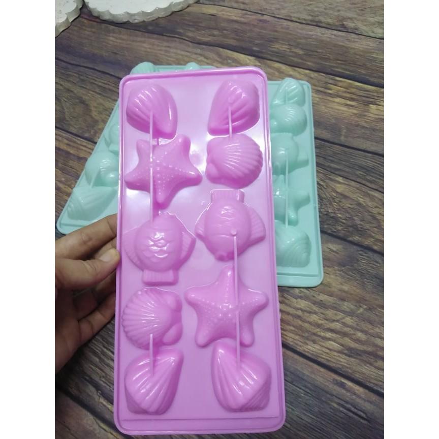 Combo 4 Khay Làm Đá, Đổ Rau Câu Hình Sò Ốc