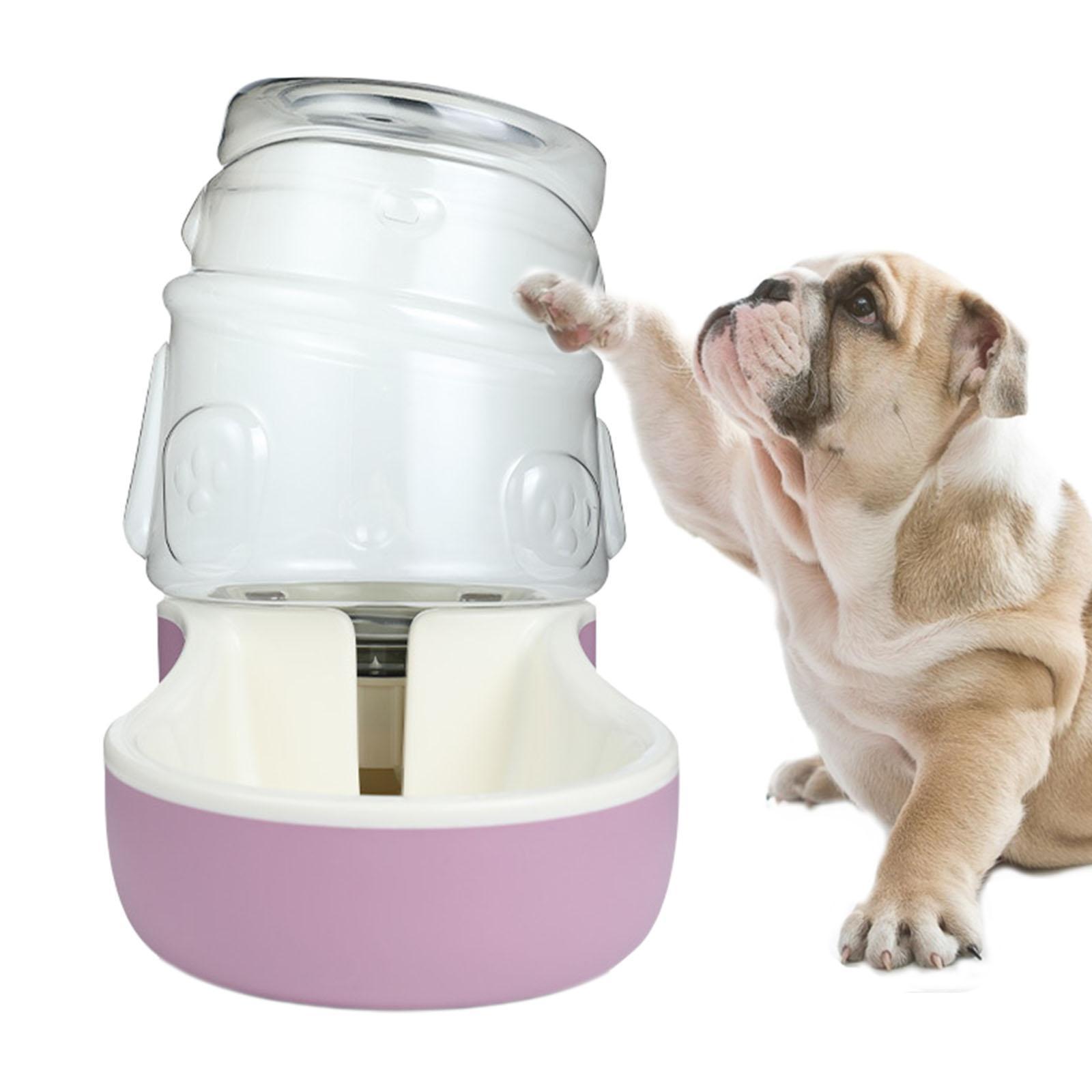 Pet Automatic Feeder Dish Drinking Fountain for Dogs Cats Food Feeder,Pink