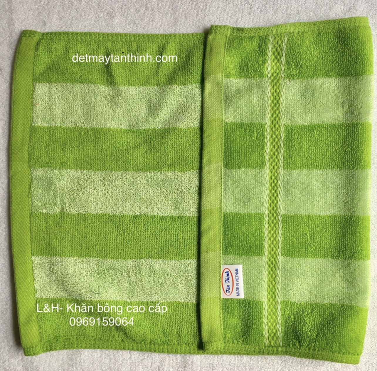 Khăn mặt cotton kẻ sọc Tân Thịnh, kt 30 * 50 cm