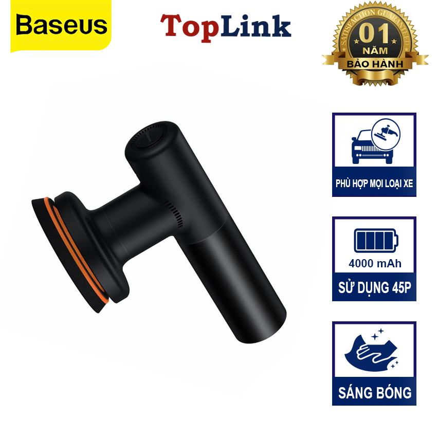 Máy Đánh Bóng Xe Hơi Ô Tô Không Dây Baseus Quay 3800 Vòng/Phút Pin 4000mAh Sử Dụng 45 phút - Hàng Chính Hãng