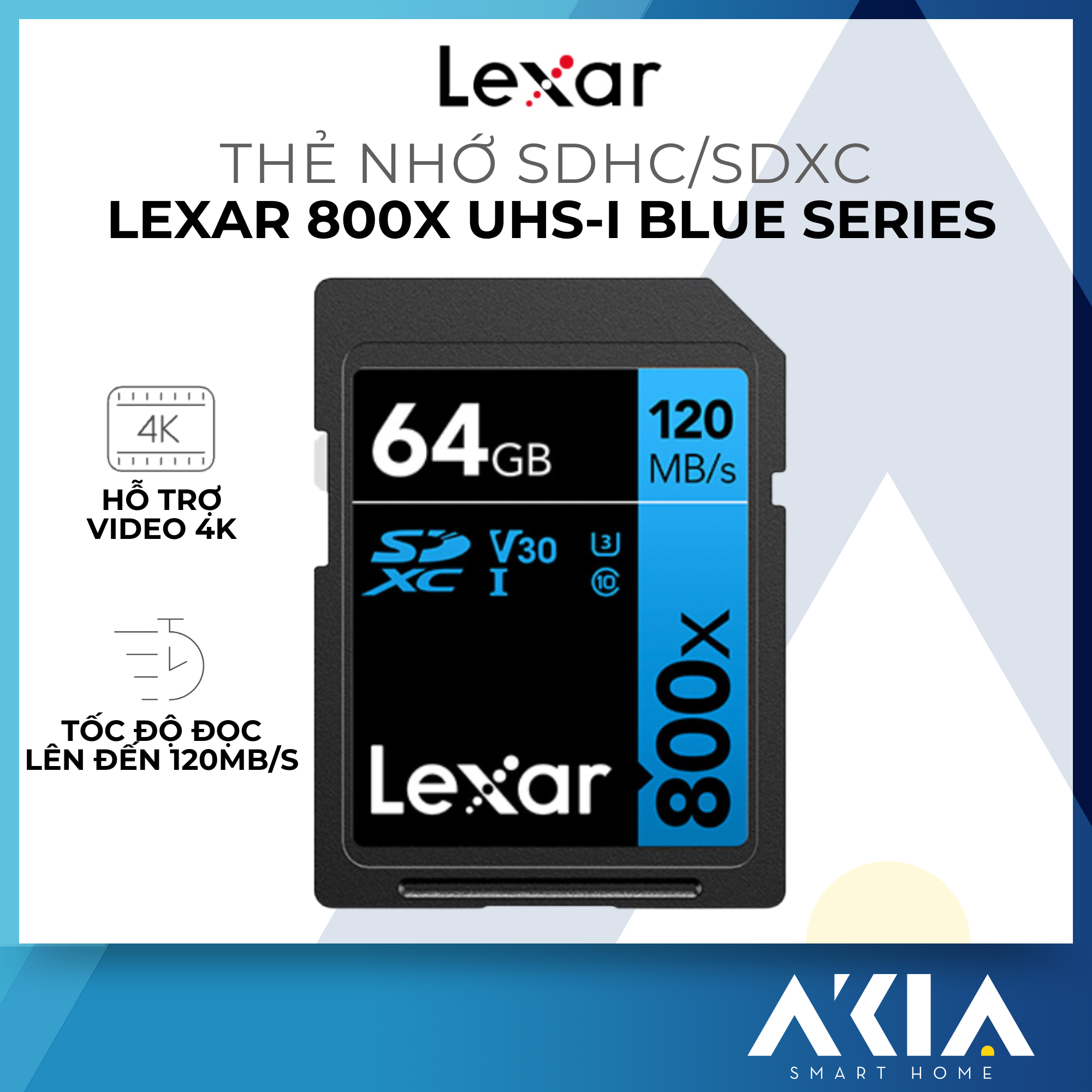 Thẻ nhớ máy ảnh/ máy quay phim Lexar 32GB/ 64GB 800x UHS-I SDHC V10, tốc độ đọc 120MB/s - HÀNG CHÍNH HÃNG