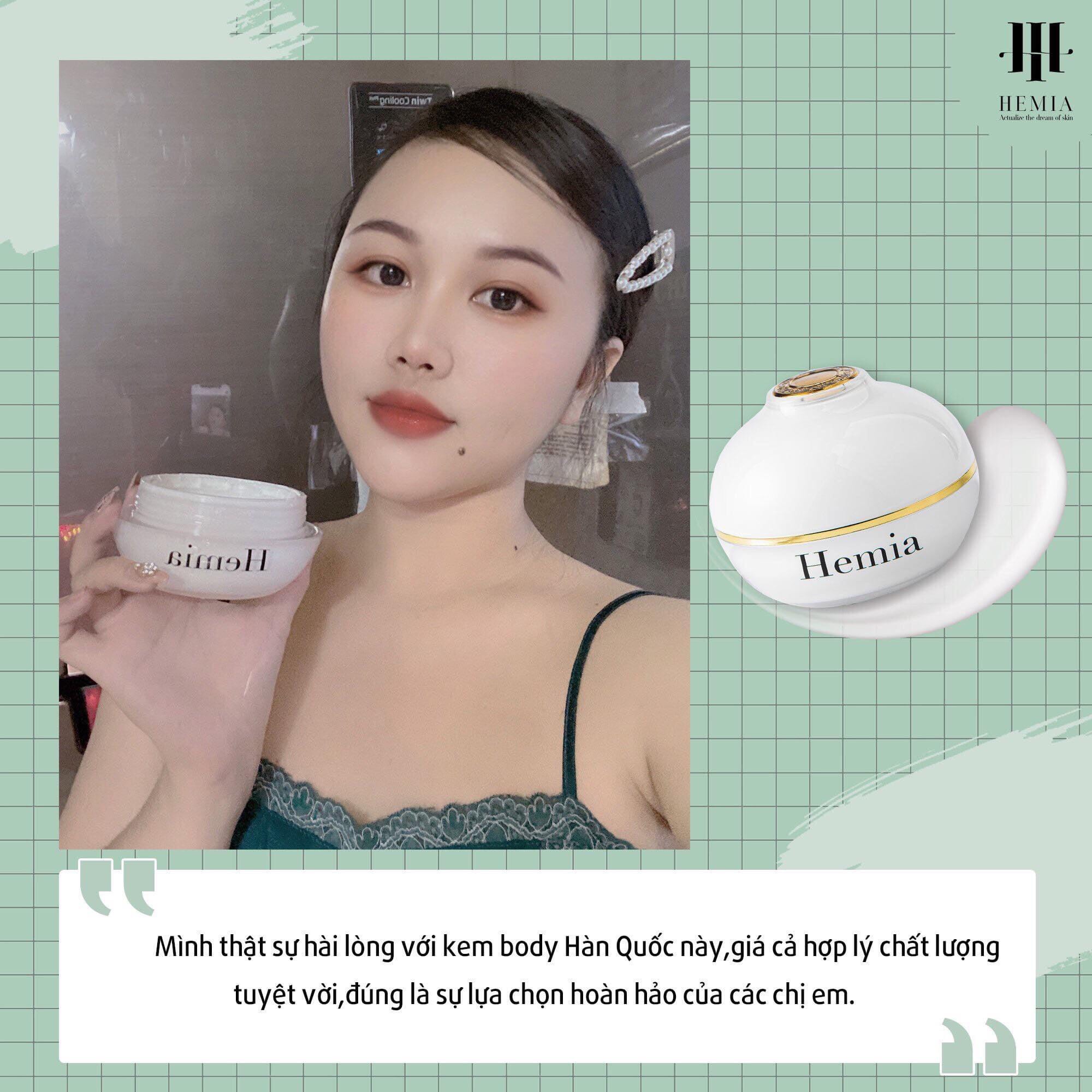 Kem Body Thạch Tuyết Hemia Hàn Quốc Dưỡng Trắng Da ,Cấp Ẩm ,Chống Nắng Và Make Up Cho Da