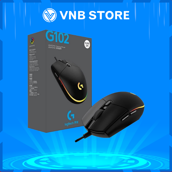 Chuột Chơi Game Có Dây Logitech G102 8000DPI RGB 6 Phím - Hàng Chính Hãng