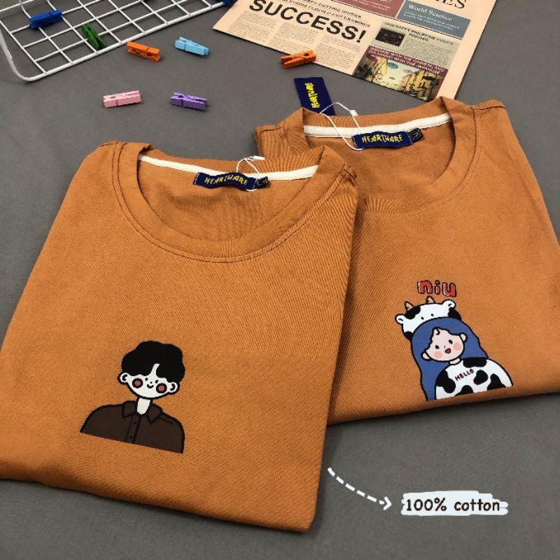 Áo thun tay lỡ 100% cotton cao cấp áo đôi