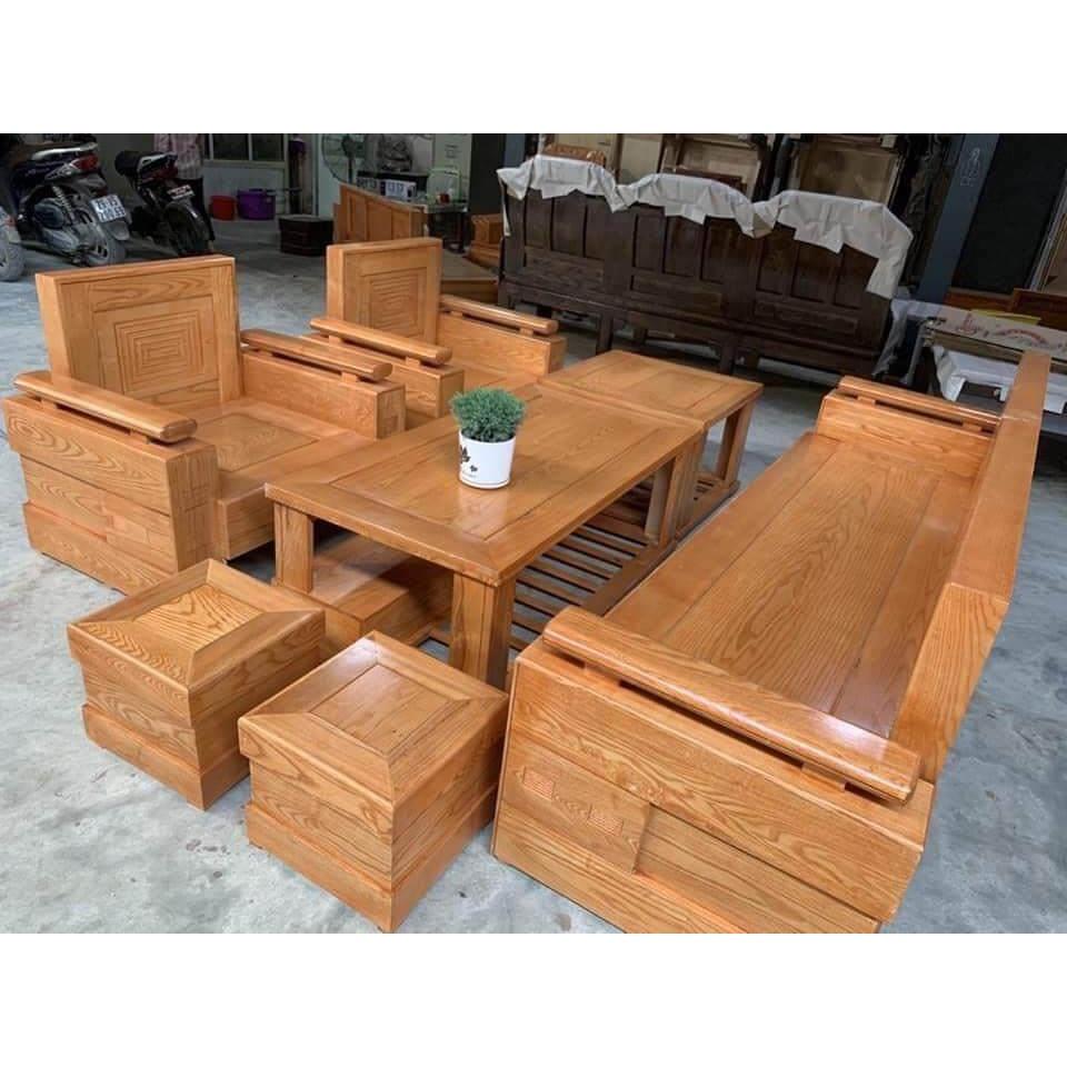 Bộ bàn ghế sofa gỗ sồi nga - Đồ Gỗ Bình Long 0388 639 288