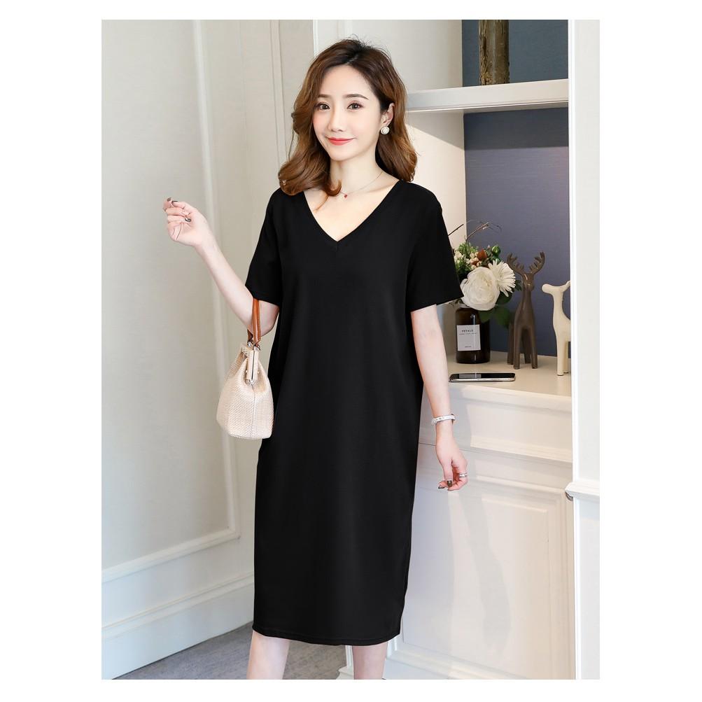 Đầm bầu thun dịu dàng màu vàng DN16
