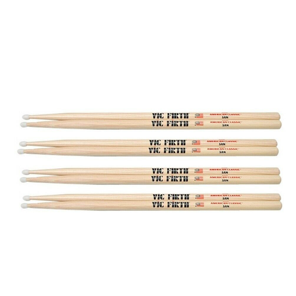 Dùi Trống Vic Firth Đầu Nhựa 5AN - American Classic Hickory Drumsticks - Kèm Móng Gảy DreamMaker