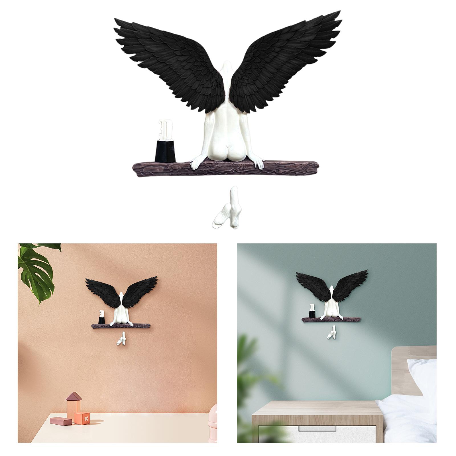 Resin Angel Wings Statues Art Wall Decor DIY Figurines Coffee Decor