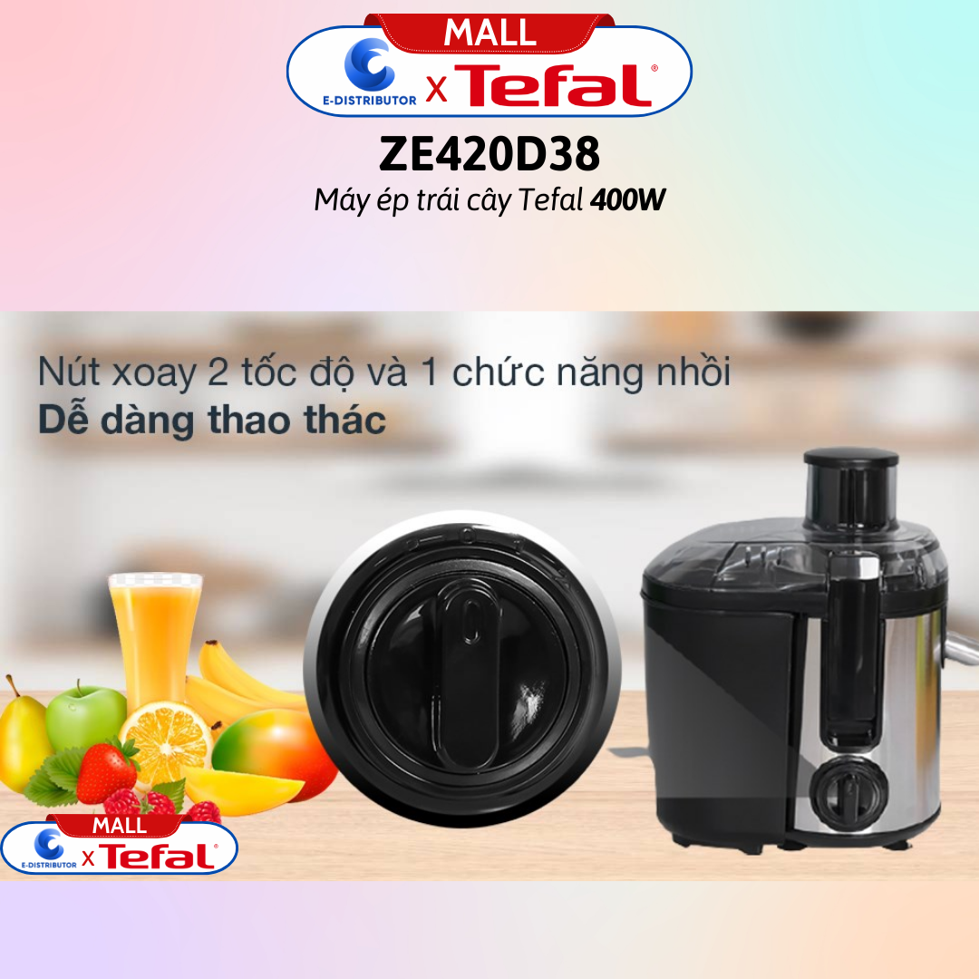 Máy ép trái cây Tefal ZE420D38  - Hàng Chính Hãng - Bảo Hành 12 Tháng