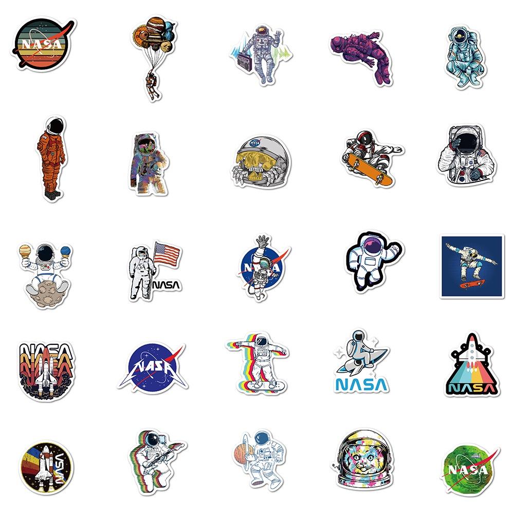 Set 50 Cái STICKER NASA Chống Thấm Nước Trang Trí Điện Thoại , Laptop , Vali Siêu Đẹp