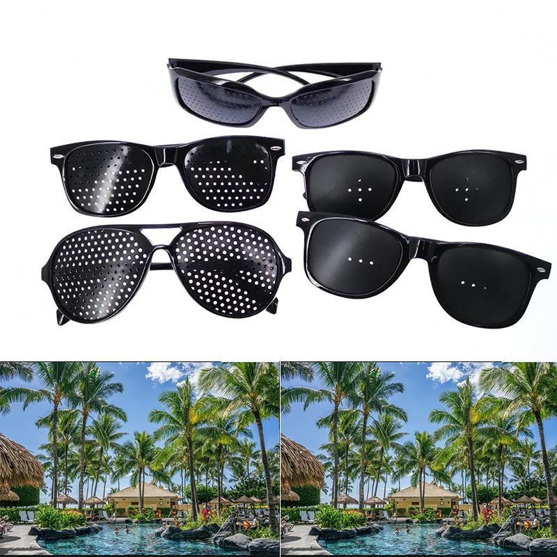Kính chống loạn thị Anti-Myopia với các lỗ hổng điều chỉnh tầm nhìn Mệt mỏi Kính lỗ cho nam giới cải thiện thị lực tự nhiên Color: Style E