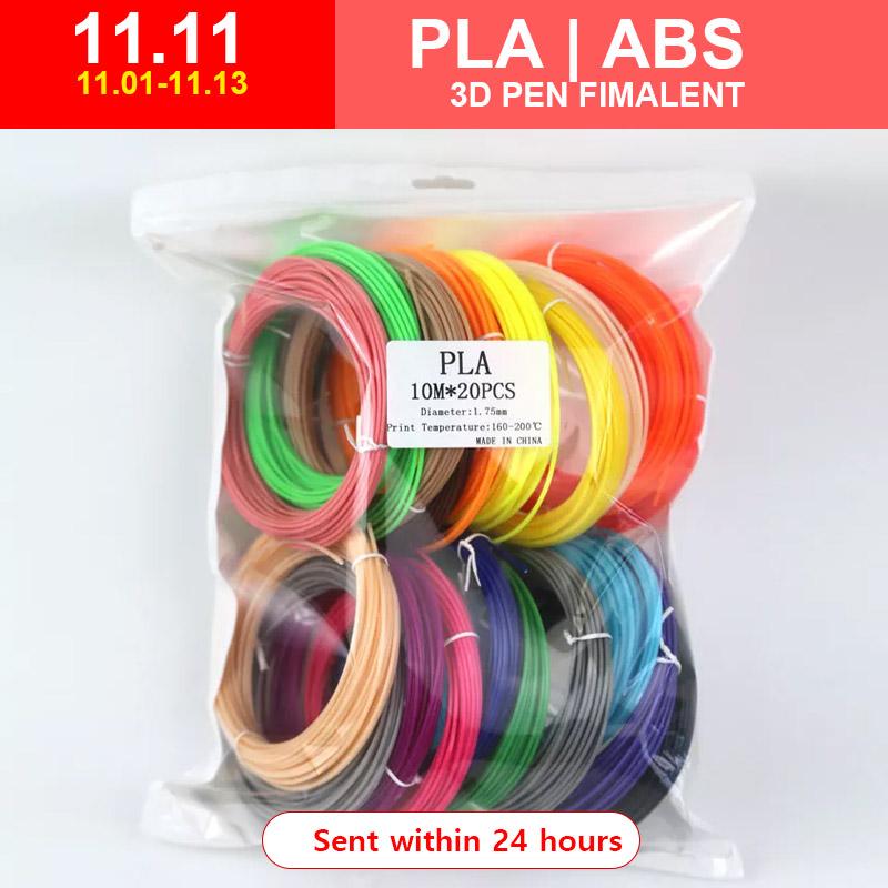 Dây buộc PLA/ABS 3D Pen 10/20 Rolls 10m Đường kính 1.75mm 200m Dây buộc cho bút 3D Máy in 3D, màu không lặp lại