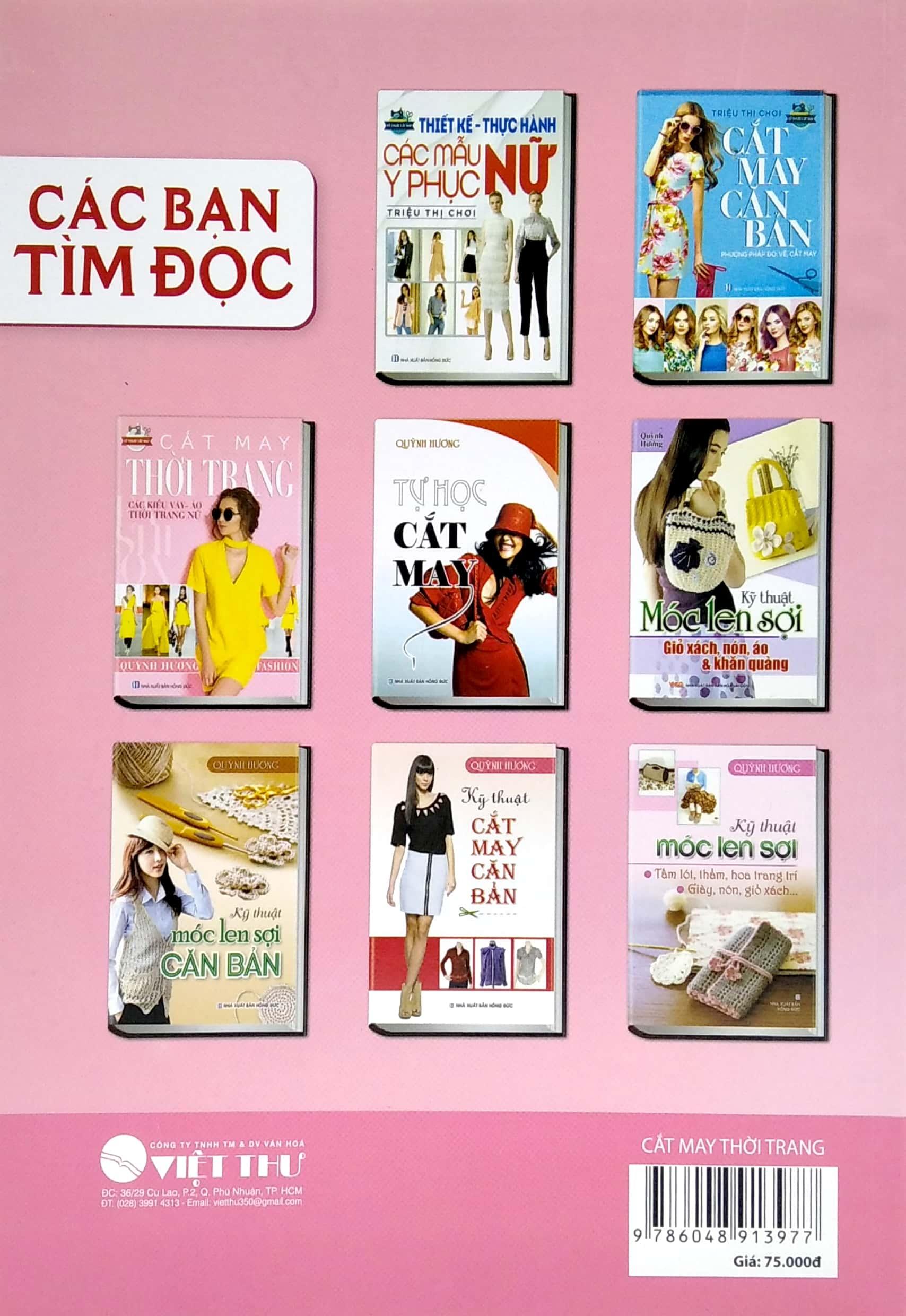 Bộ Sách Cắt May Căn Bản + Kỹ Thuật Cắt May Căn Bản + Cắt May Thời Trang + Thiết Kế Thực Hành Các Mẫu Y Phục Nữ