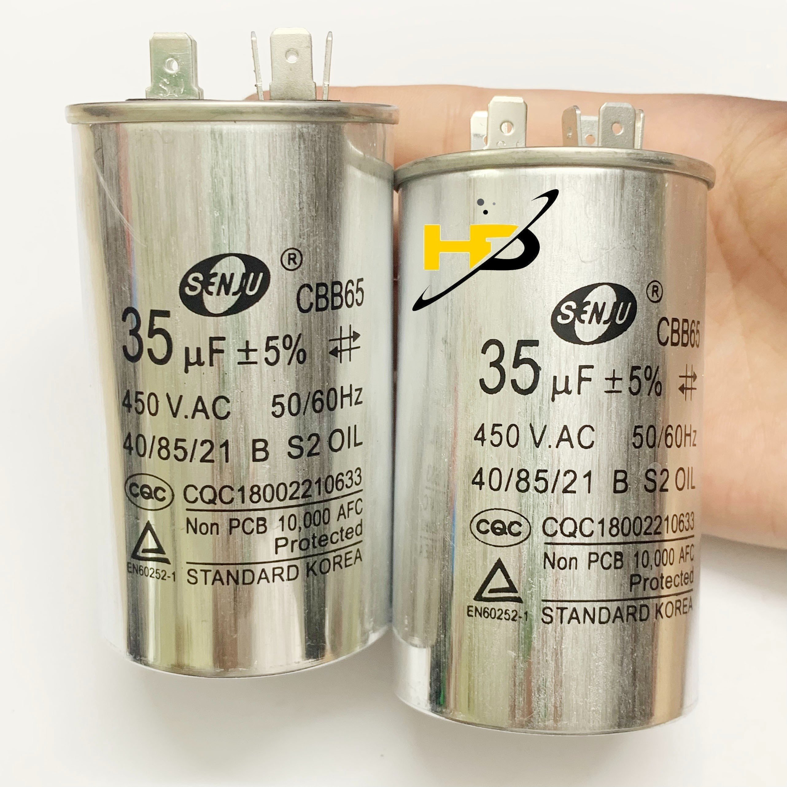 Tụ Khởi Động CBB65 35uF 450V Dùng Cho Máy Lạnh, Điều Hòa, Máy Giặt Vỏ Nhôm