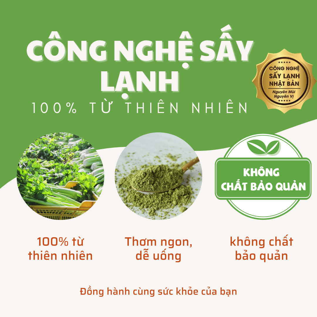 Combo bột cần tây - bột rau má Bamboo nguyên chất, siêu mịn