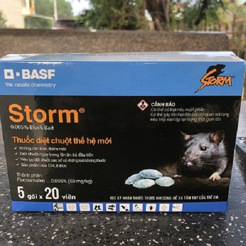 Thuốc diệt chuột Storm 1 hộp 100 Viên, Bả diệt chuột sinh học hiệu quả