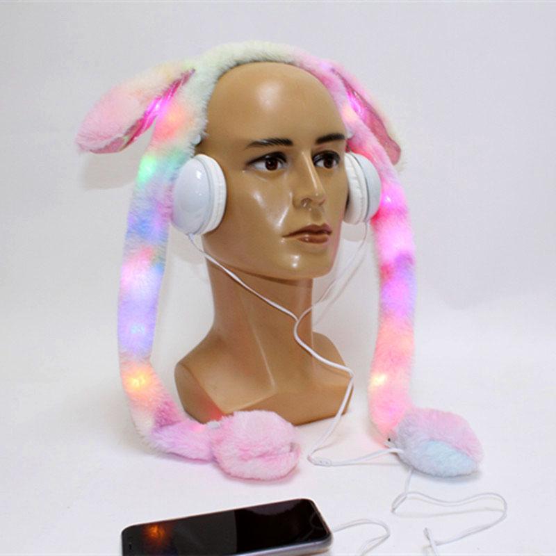 Hình Cô Gái Ngộ Nghĩnh Thỏ Hoạt Hình Tai Nghe Kèm Hộp Quà Tặng Đèn LED Trên Tai Tai Nghe Đa Năng Cho Điện Thoại Di Động Máy Tính Quà Tặng