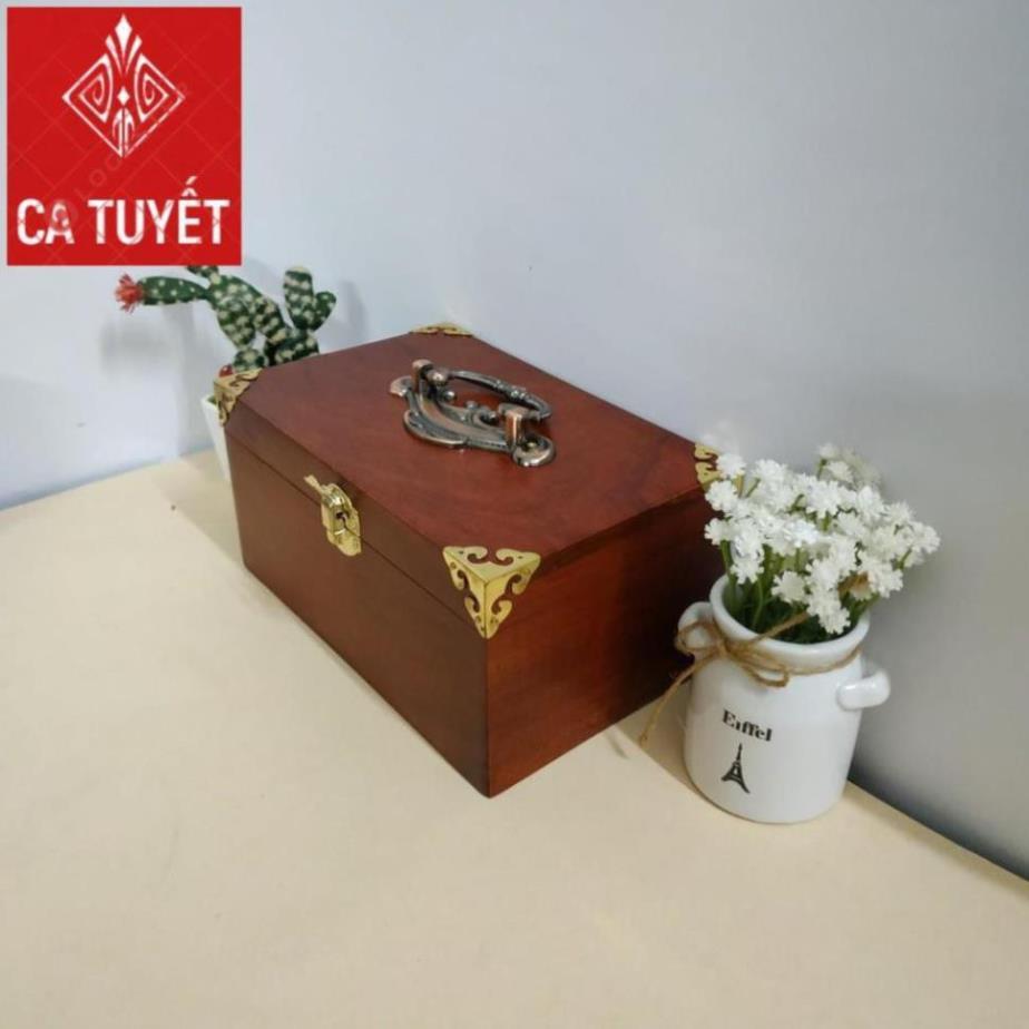HỘP TRANG SỨC KHÓA ĐỒNG GỖ HƯƠNG CHUẨN 100%