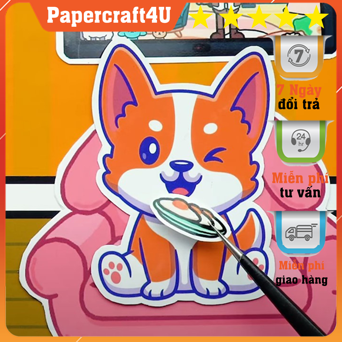 ĐỒ CHƠI NGÔI NHÀ BÚP BÊ GIẤY CẮT THỦ CÔNG DIY_paper MẪU TA00