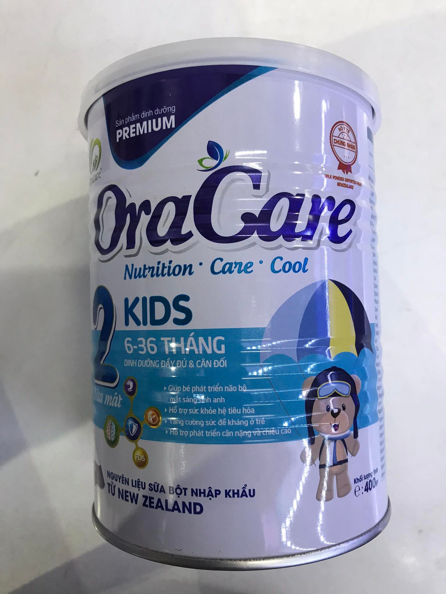 Sữa OraCare Kids lon 400g - Dinh dưỡng đầy đủ và cân đối dành cho trẻ từ 6 - 36 tháng tuổi.