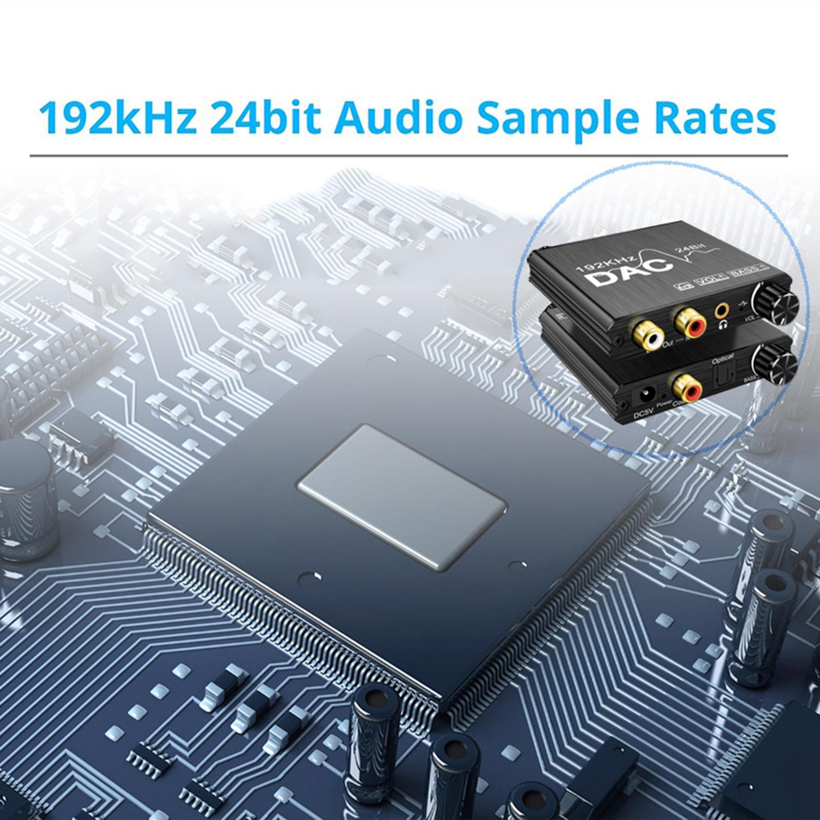 192KHz To Analog Converter Optical 24Bit 3.5mm 1x