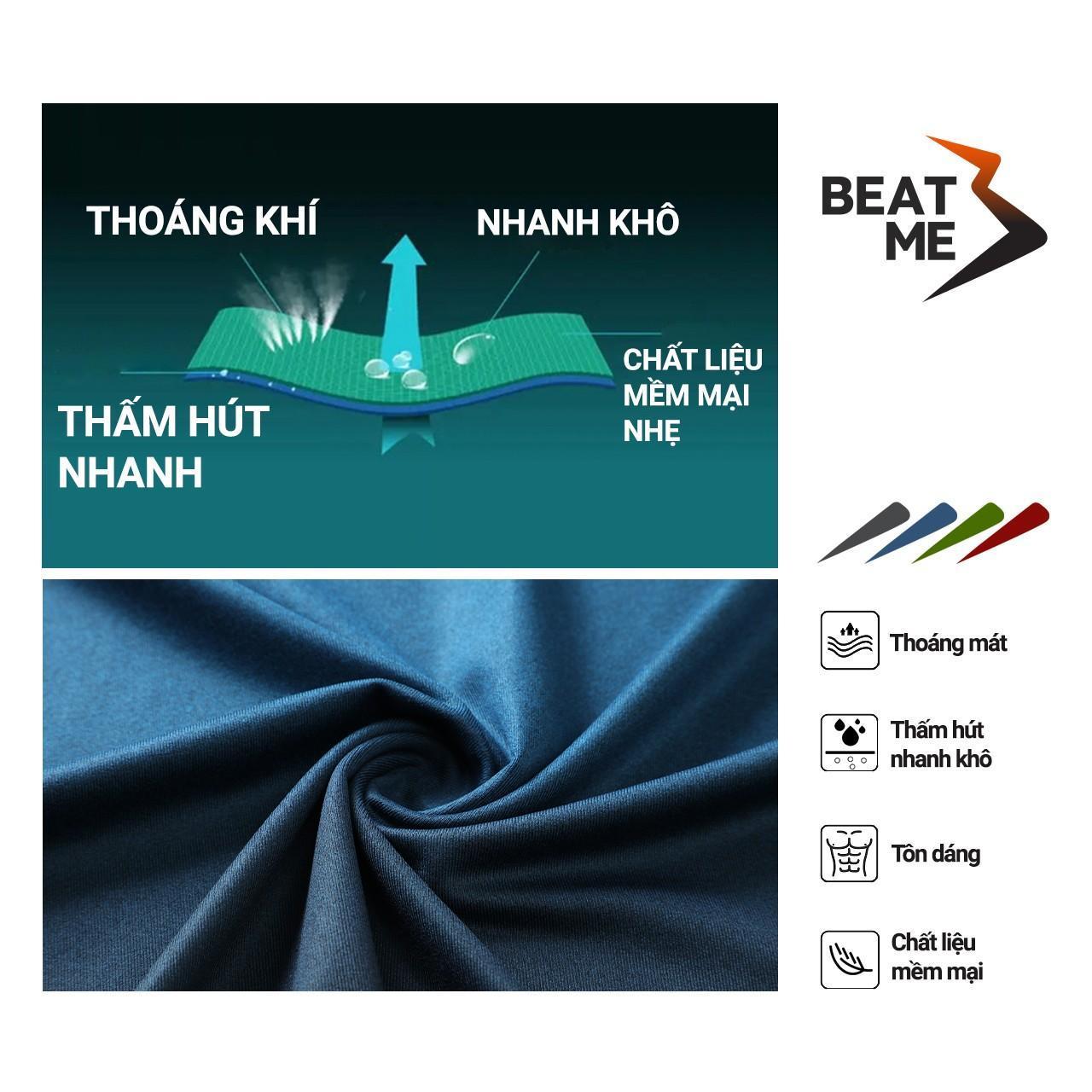 Áo Thun Nam Thể Thao Cổ Tròn Tập Gym Chạy Bộ Beatme Form Body Vái Siêu Mát Màu Xanh Ombre Thoải Mái Tập Luyện Mùa Hè