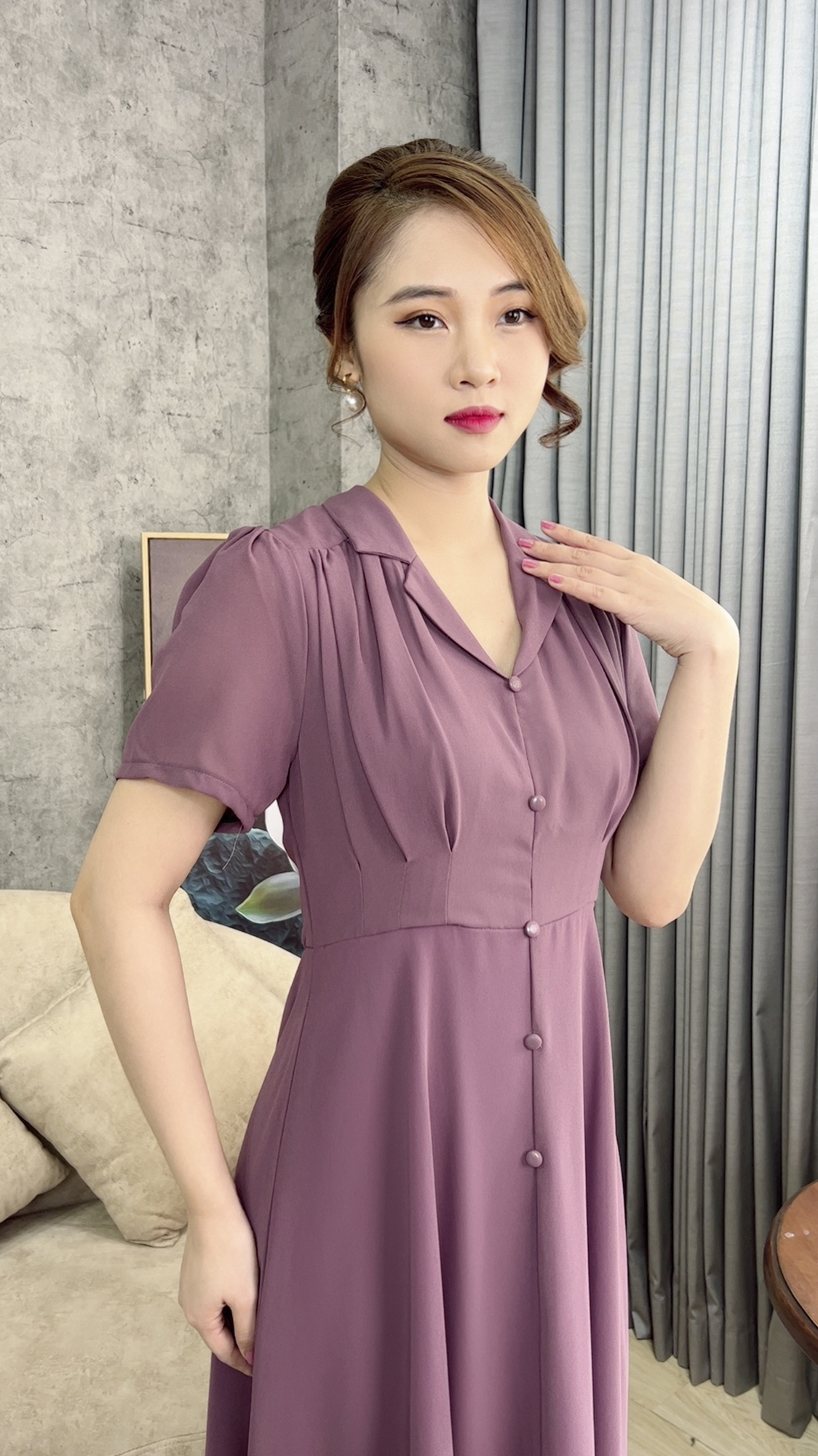Đầm Quý Bà [ Linh Trà ] (TM 425) Sang Chảnh Siêu Xinh Trang Nhã Thanh Lịch Đi Làm Đi Tiệc Đi Chơi
