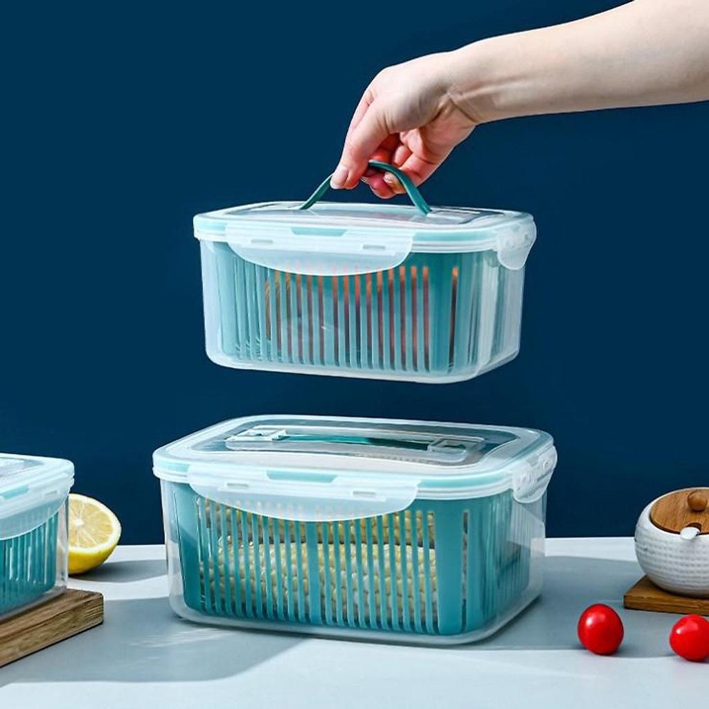 SET 5 HỘP KÈM RỔ CÓ NẮP ĐỂ TỦ LẠNH TIỆN LỢI