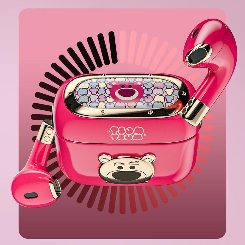 DISNEY Tai Nghe Nhét Tai Bluetooth Q6 Chống Ồn Hình Gấu Dễ Thương Tích Hợp Micro Phong Cách Thể Thao