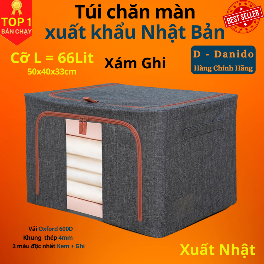 (LOẠI XỊN – CÓ CHỌN SIZE) Túi Chăn Màn Khung Sắt Nhật Bản, Túi Đựng Chăn Mền Quần Áo Cao Cấp Chính Hãng – Hàng Xuất Khẩu