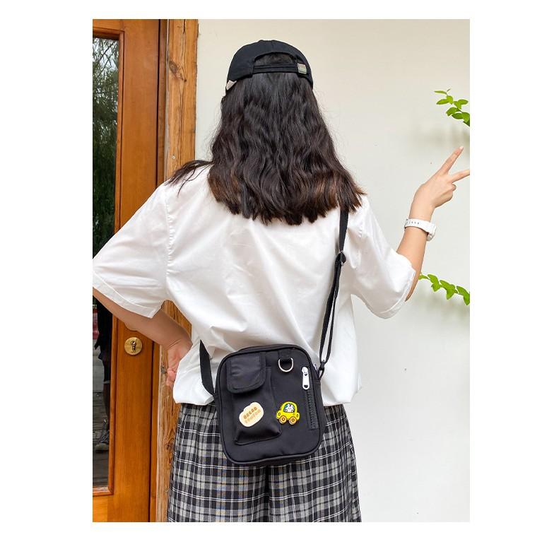 Túi Vải Canvas Đeo Chéo Phong Cách Hàn Quốc Dành Cho Nữ CHỐNG NƯỚC, ĐÁNG YÊU tặng kèm ICON TV008