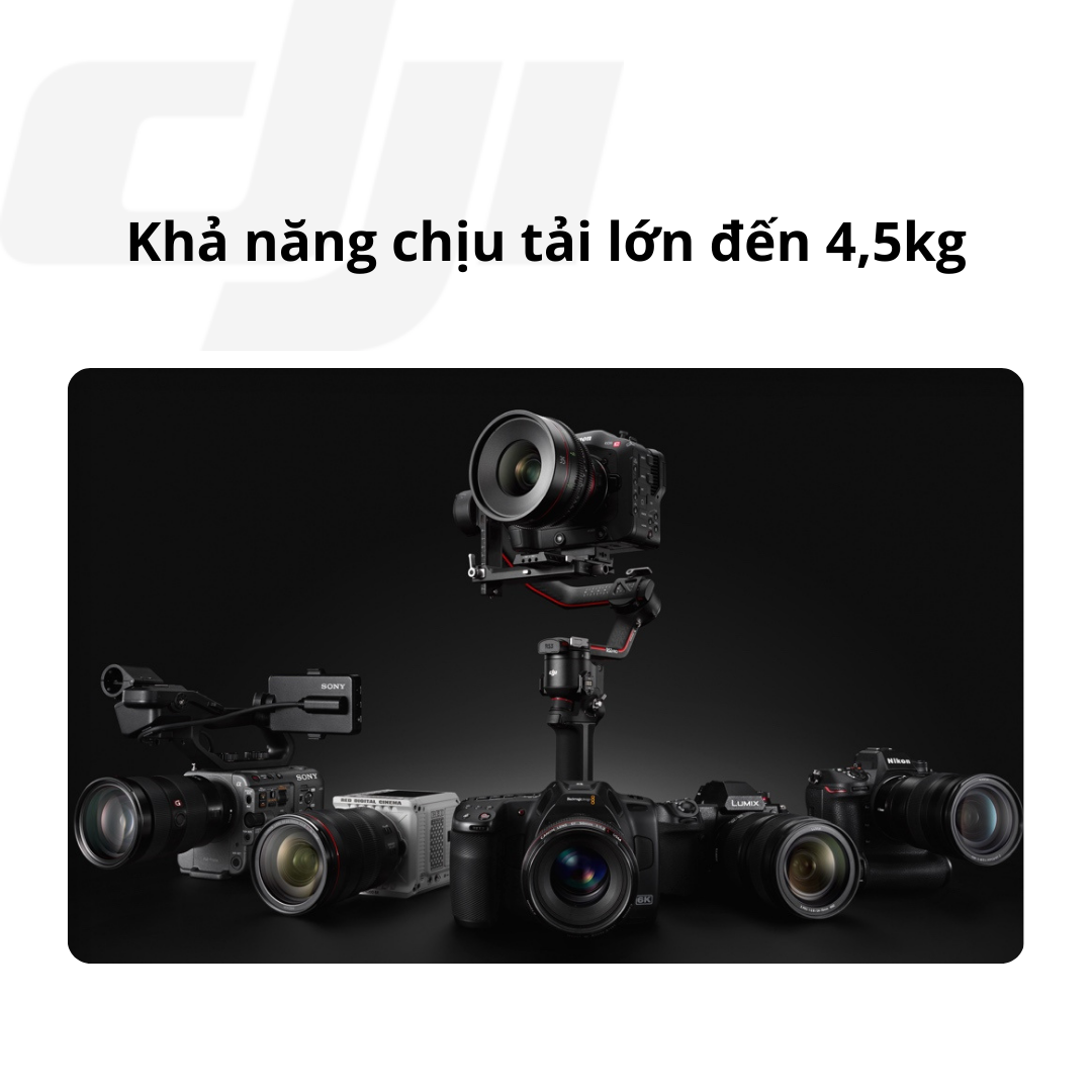 Gimbal máy ảnh DJI RS 3 PRO cho camera DSLR Mirrorless chống rung ổn định tải trọng 4,5kg (DJI RS3 PRO) - Hàng chính hãng