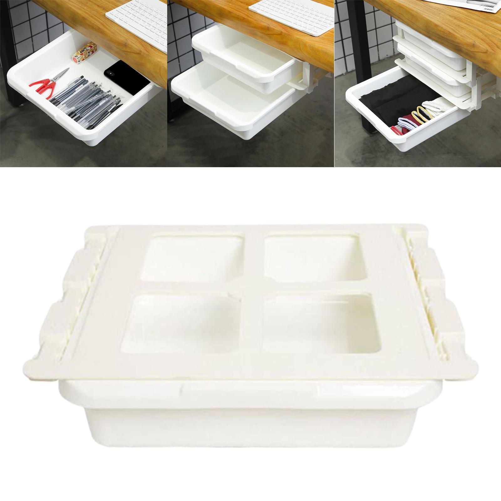 Hidden Under Desk Drawer Organizer Self-Adhesive for Kitchen Home Bedroom