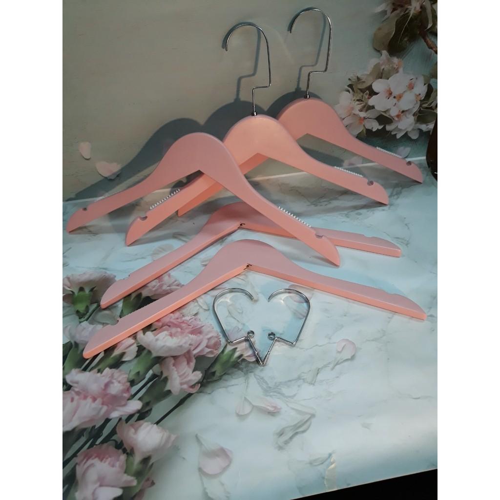 MÓC GỖ TREO QUẦN ÁO hồng đệm, MÓC DÙNG CHO SHOP THỜI TRANG, CÁ NHÂN, GIA ĐÌNH,...