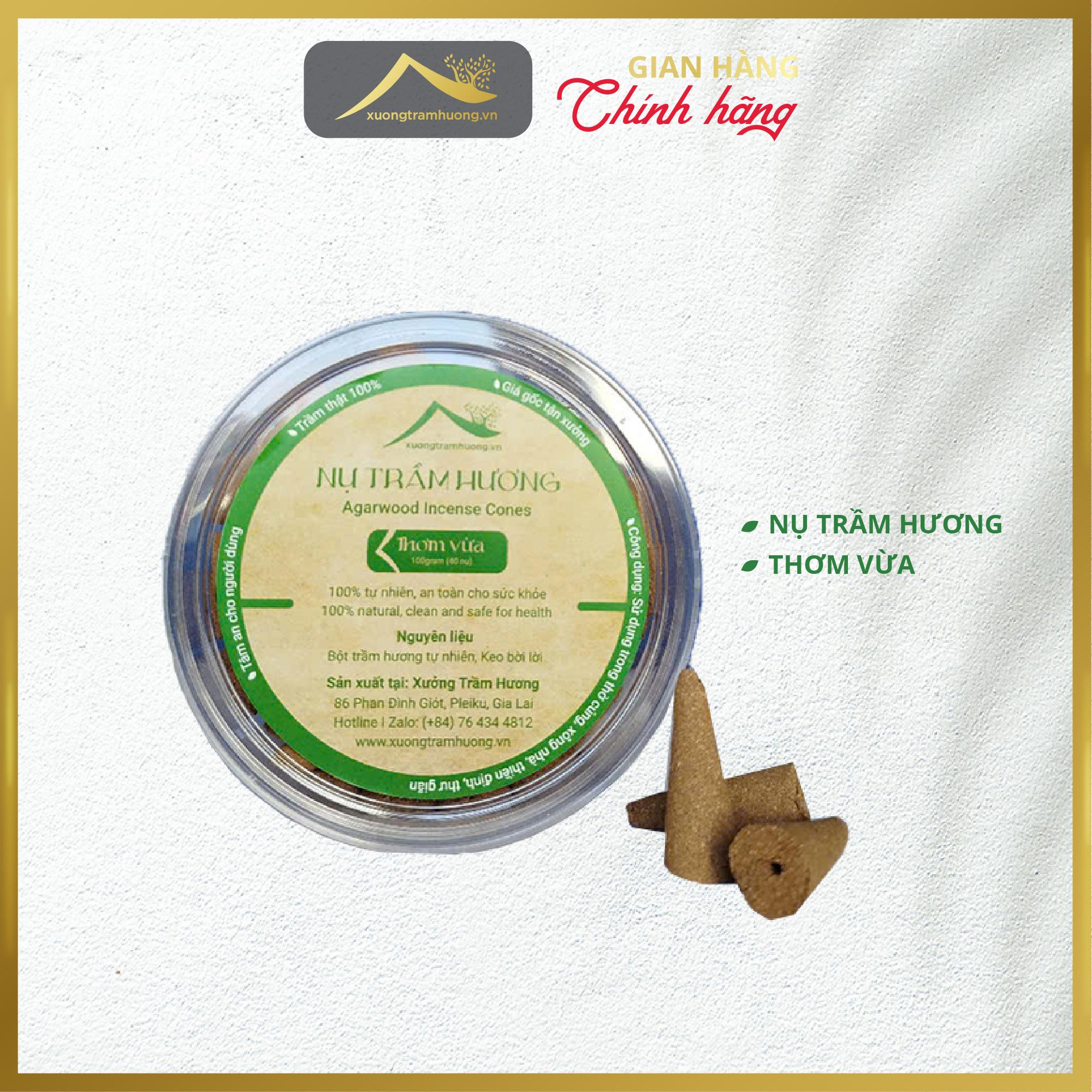 Nụ Trầm Hương Khói Ngược Sạch Xưởng Trầm Hương Thơm Vừa An Toàn Sức Khoẻ Hộp 40 viên