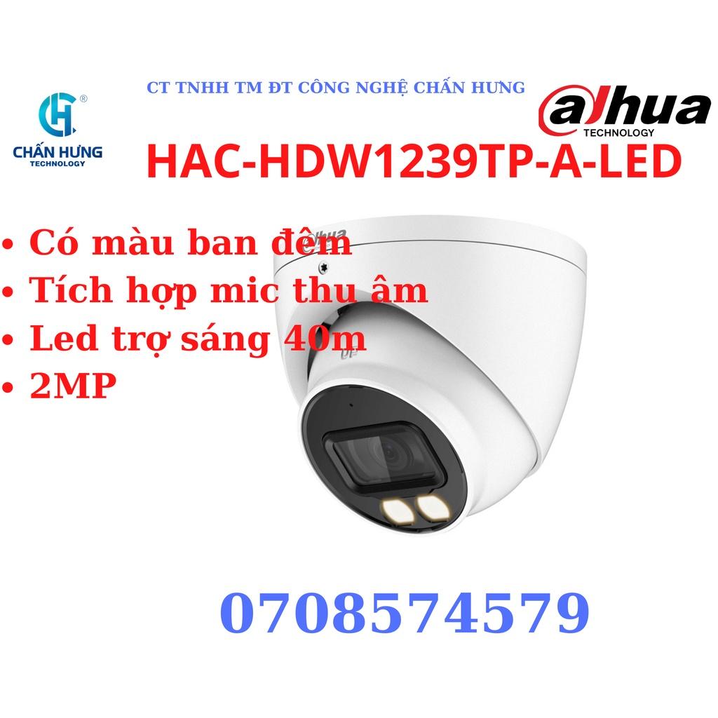 Camera Analog DAHUA HDW1239TP-A-LED  2MP Full Color - Hàng chính hãng