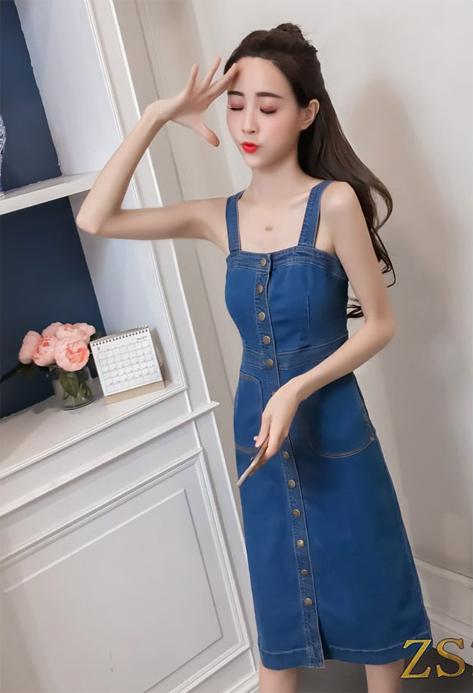 ĐẦM YẾM JEAN 2 DÂY SEXY  D778DJ