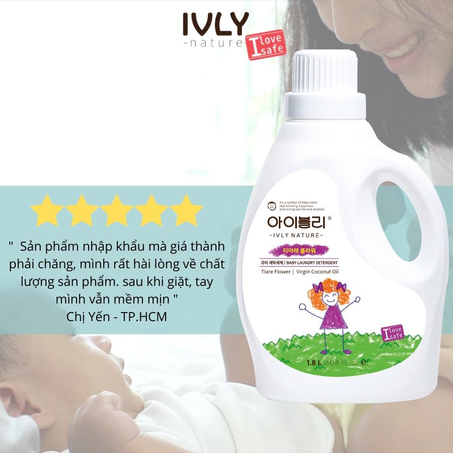 Nước giặt quần áo IVLY NATURE hương hoa Tiare dung tích 1800ml nhập khẩu Hàn Quốc ivly005