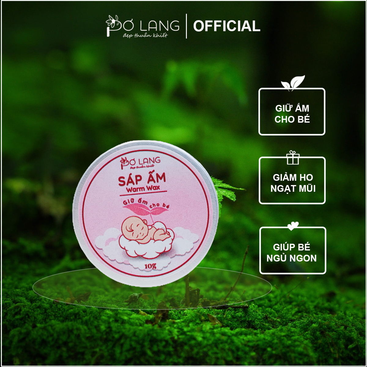 Sáp ấm giữ ấm, giúp giảm ho, ngạt mũi - 10gram