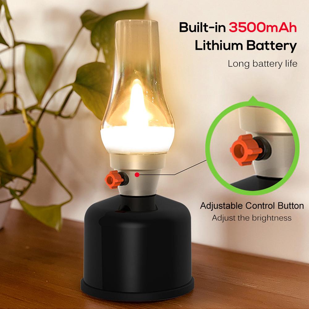 Đèn Led có thể sạc lại cho gia đình, cắm trại hình cây đèn dầu