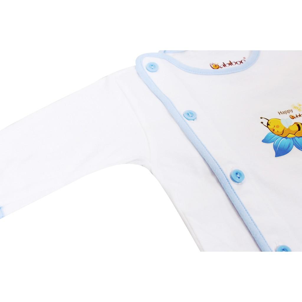 Áo sơ sinh bác sĩ Babiboo dài tay cúc lệch viền màu cho bé BB01